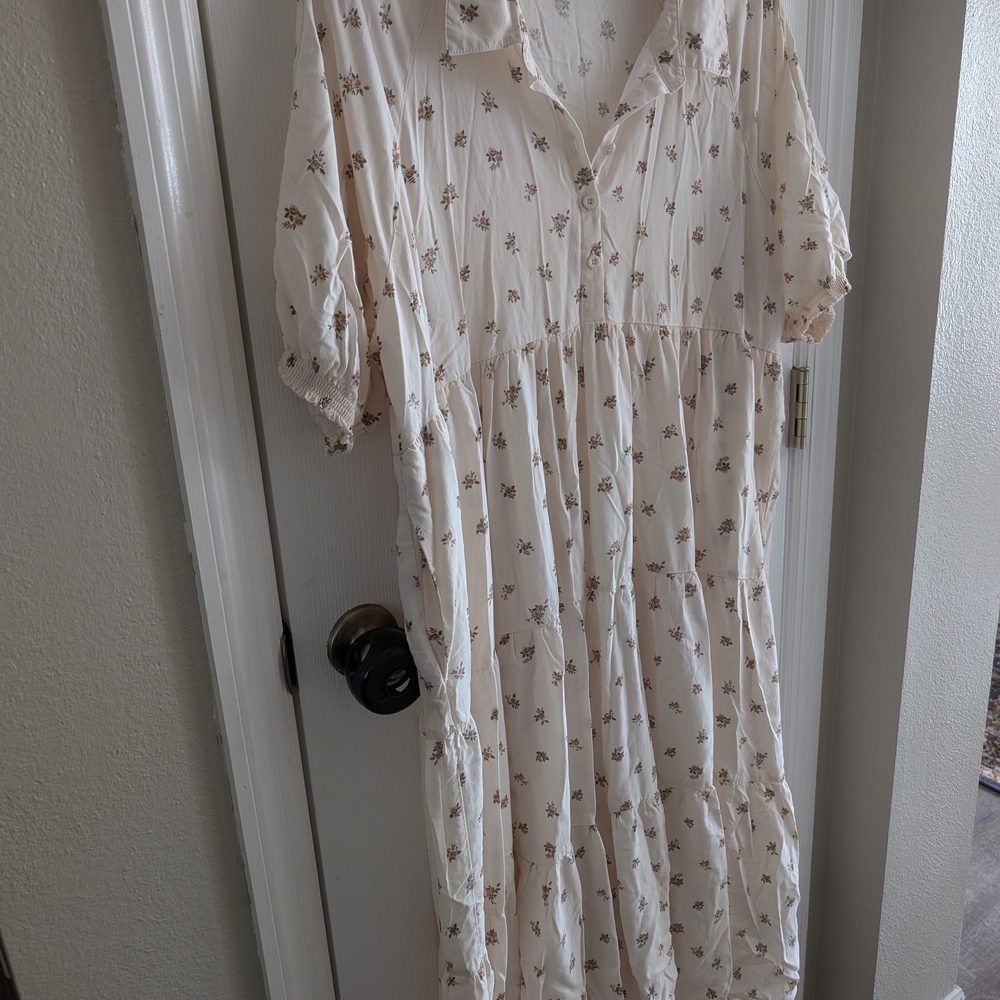 Torrid Maxi Challis Hi-Low Tiered Shirtdress - Picture 2 of 8
